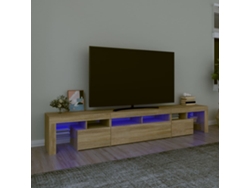 Estantería/Mueble de TV con luces Led 230X36,5X40 Cm Roble Sonoma