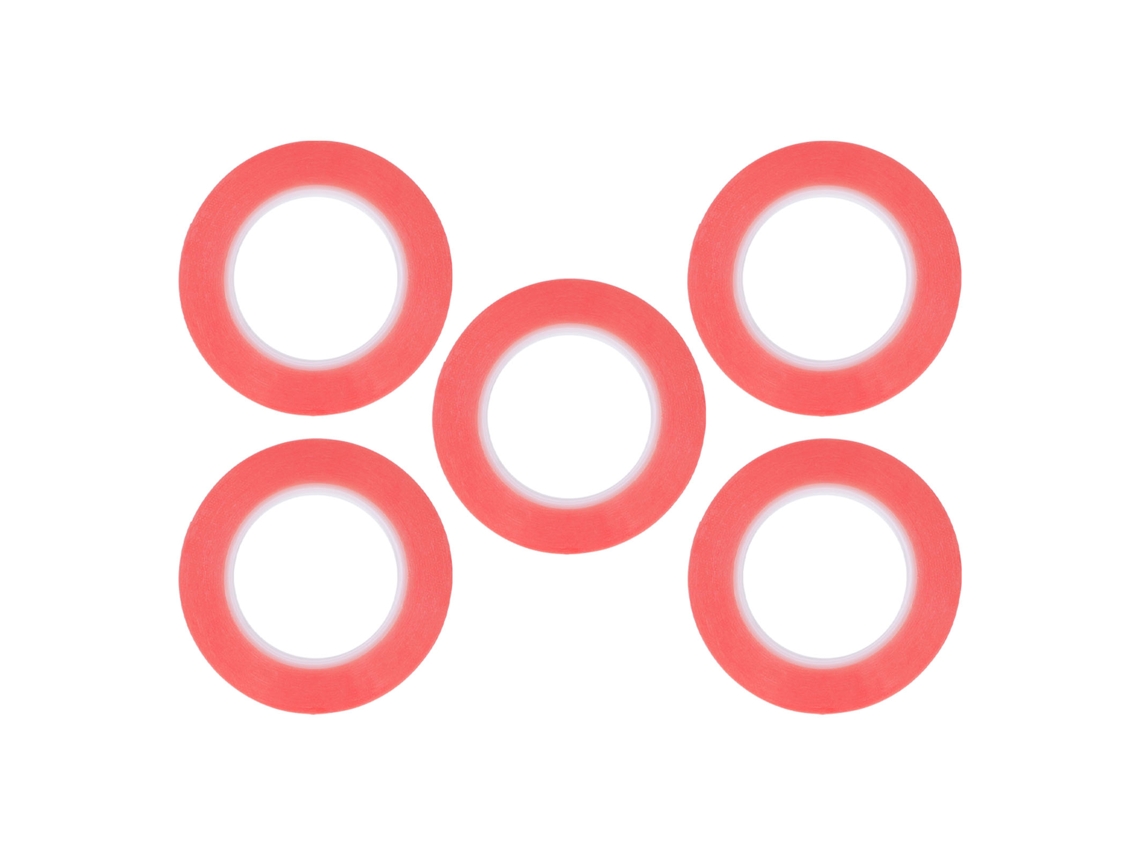 5 piezas de cinta adhesiva de doble cara resistente, extraíble y superadhesiva para mascotas, para manualidades y envoltura de regalos, color rojo, 3 mm