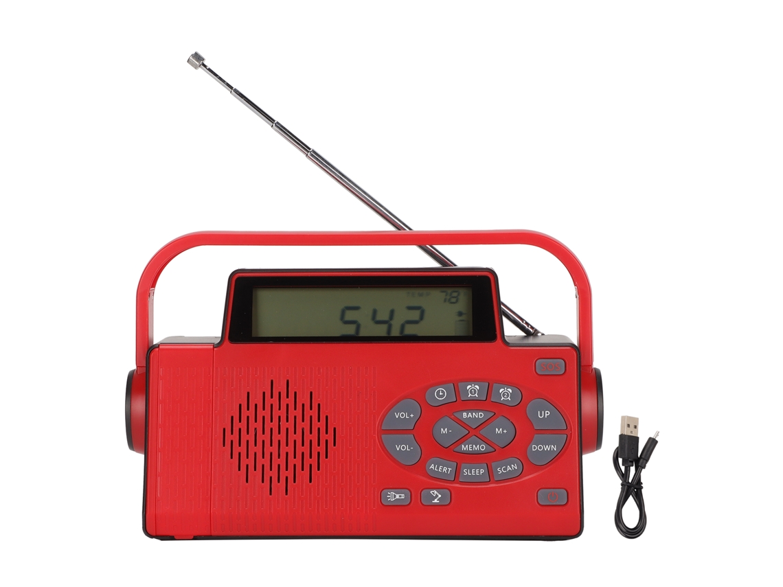 Radio De Emergencia (batería Portátil De 5000mah Con Manivela) Radio Portátil Am/fm/noaa Con Linterna Led Sos Solar