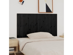 Cabecero De Cama De Pared Madera Maciza Pino Negro 166x3x90 Cm