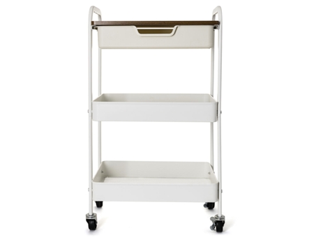 Carrito Verdulero QUID Elvia Blanco Metal 46,5x30,5x75 cm