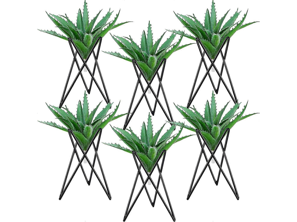 Rebe-6 Portavasos De Metal Negro Para Plantas Aéreas, Estantes De Mesa Para Hogar, Oficina Y Decoración De Bodas