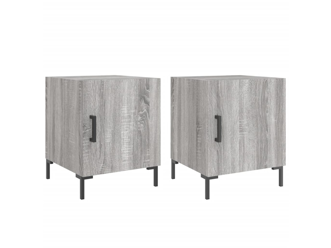 Maison Exclusive - Mesitas Noche 2 Uds Madera Ingeniería Gris Sonoma 40x40x50 Cm