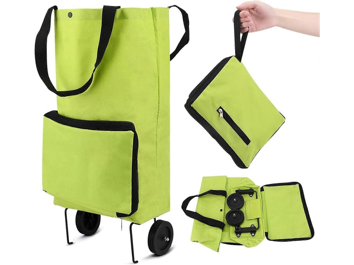 Bolsa de compras plegable con ruedas, carrito con ruedas de goma, en tela Oxford, R GOKOCO