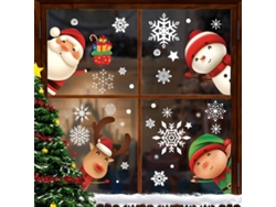 Pegatinas de ventana de copos de nieve, decoraciones navideñas TRUYUETY