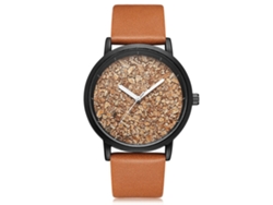 Reloj De Pulsera De Cuero Pu Simple Con Movimiento De Cuarzo Para Hombre Y Mujer Geekthink (marrón)