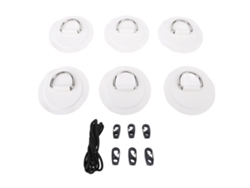 Kit De Reparación Con Anilla En D De Acero Inoxidable Para Tabla De Paddle Surf, Kayak, Bote Inflable, Canoa - Blanco