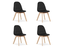 Silla Bora Terciopelo Negro X 4 Leobert