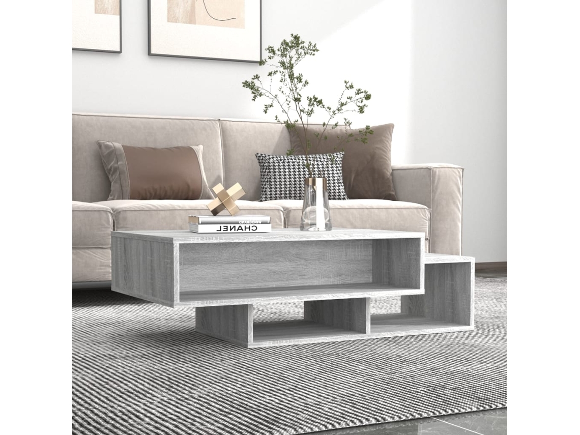 Mesa de Centro Apoyo 105X55X32 cm Derivados de Madera Gris Sonoma