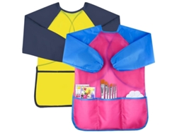 TRUYUETY Avental De Pintura Infantil, Pacote Com 2, Avental De Arte À Prova Dágua Para Crianças, Com Manga Comprida E 3 Bolsos, Capa Protetora, Avental De Art