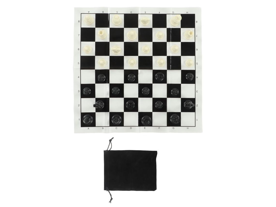 Juego De Ajedrez Internacional De Plástico Con Tablero De 25 Cm Para Adultos Y Niños, Blanco Y Negro.