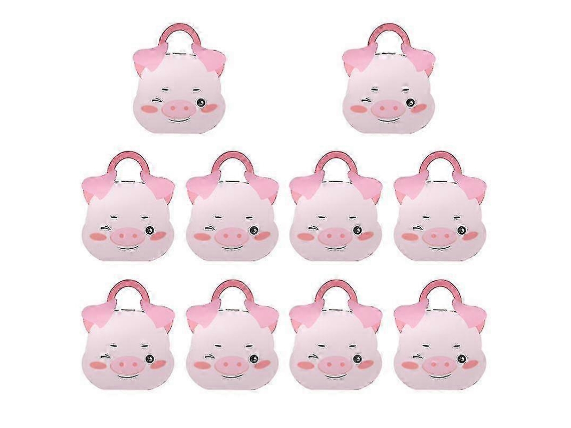 Juego de 10 cajas de cartón para dulces con estampado de cerdos, ideales para regalos de cumpleaños. Hengjian