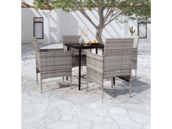 Juego de comedor de jardín de 2 piezas con cojines grises y negros de Dkd Home Decor