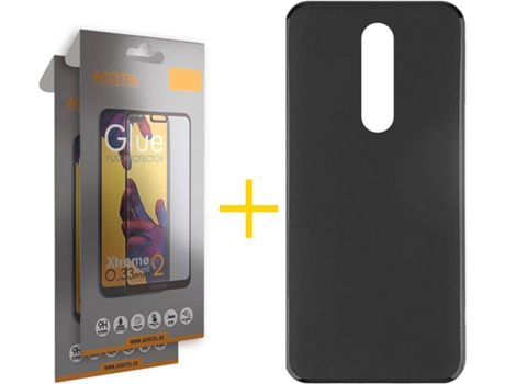Kit Funda + 2 Protectores de Pantalla Xiaomi Redmi 8 ACCETEL Full Liso (Negro)