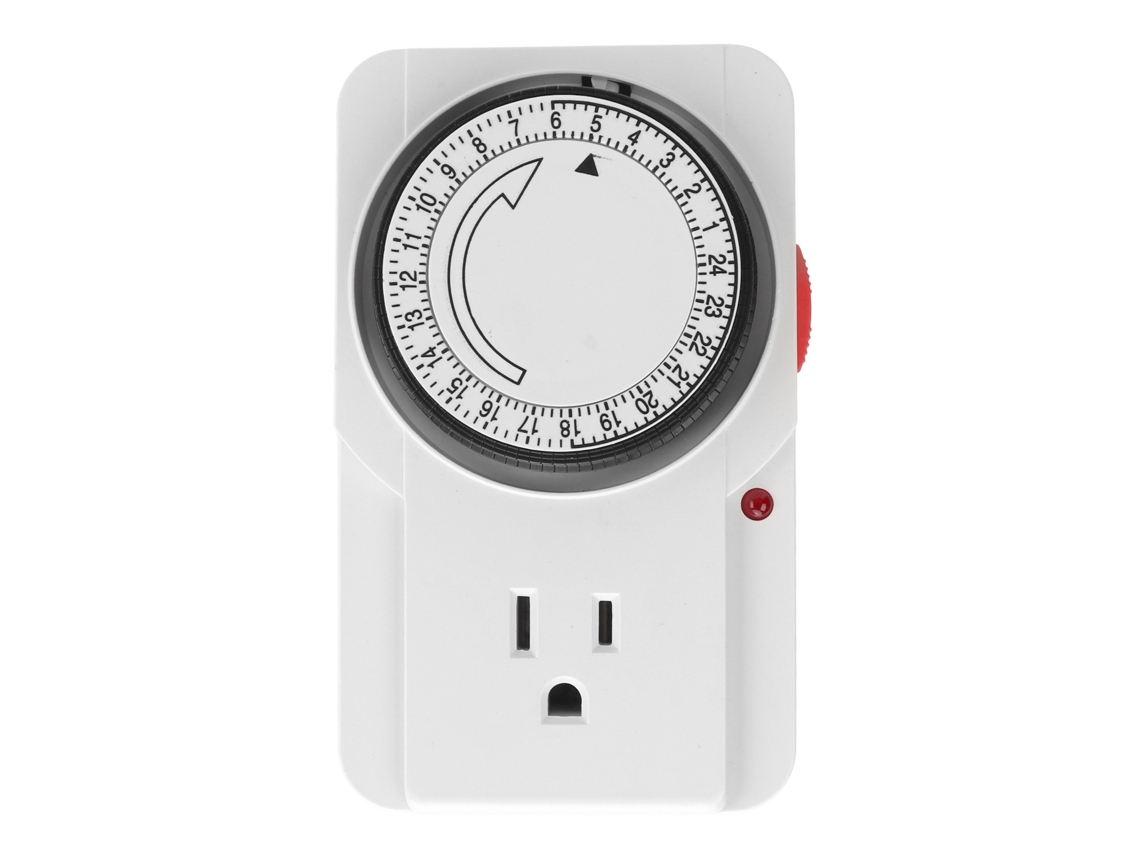 Temporizador Mecánico Enchufable De 24 Horas Con Luz Indicadora Para Dispositivos Eléctricos.