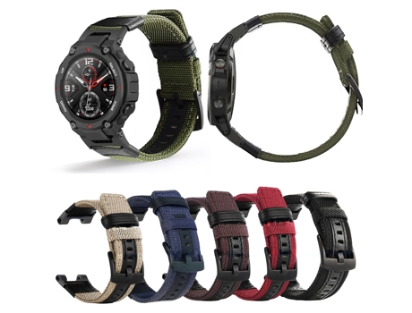 Correa Smartwatch para Amazfit T-Rex / T-Rex Pro / Ares Piel y Nylon (Verde)