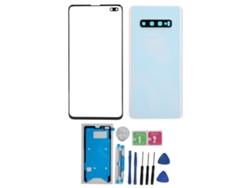 Cubierta De Cristal Trasera Y Panel De Cristal Externo Para Samsung S10+ Plus Blanco Con Herramientas De Reparación.