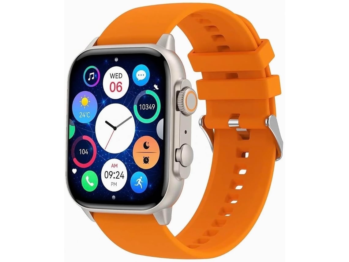 Reloj inteligente Bluetooth 1.96 Pantalla AMOLED HD 410 502 Monitor de salud Naranja Chennnls
