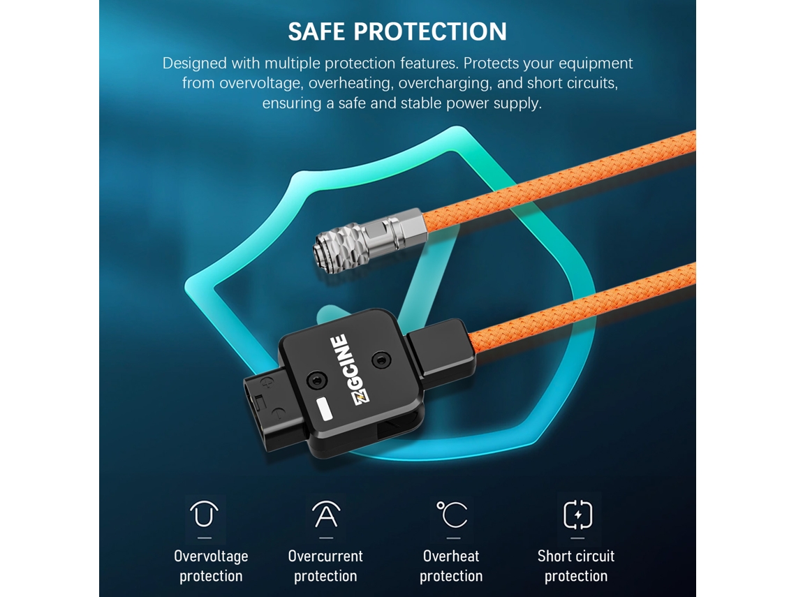 Cable De Alimentación D-tap A 2-pin Para Bmpcc 4k/6k, 60cm, Rotatorio 180°, Compatible Con Cámara Blackmagic Y Batería V-mount