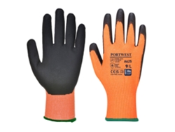 Guante anticorte Vis Tex con revestimiento de PU / Naranja y negro / M Portwest