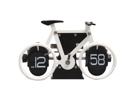 Reloj con tapa automático digital modelo de bicicleta retro Blanco