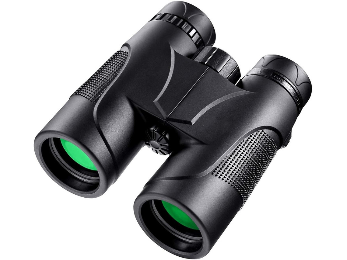 Binoculares compactos 10x42 HD FMC Bak4 Prism IP68 a prueba de polvo para observación de aves, caza y senderismo, color negro Yizhood