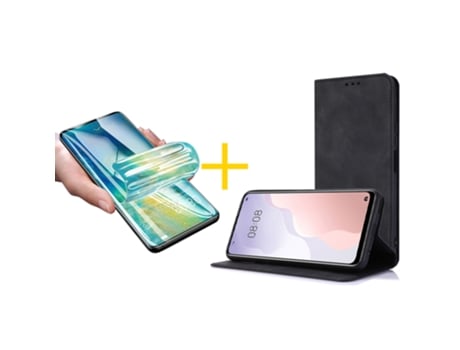 Pack 1 X Película de Vidrio Templado Hidrogel Funda SKYHE por TCL 20L Plus Flip Cover PRM Negro SKYHE