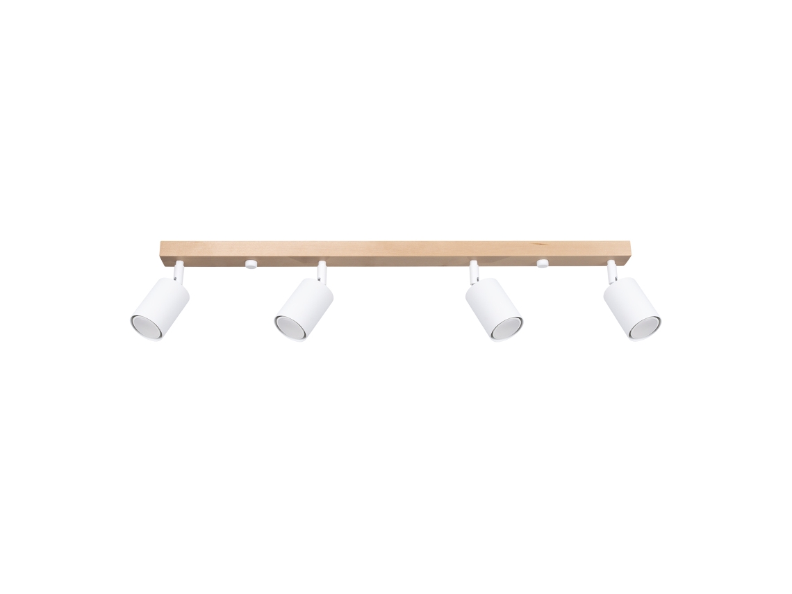 Lámparas de techo Verdo de acero/madera madera blanca 17.5x96x65cm SOLLUX LIGHTING