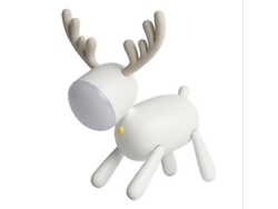 Luz nocturna, iluminación ambiental, lámpara LED con diseño de ciervo, lámpara de escritorio para niños, color blanco.