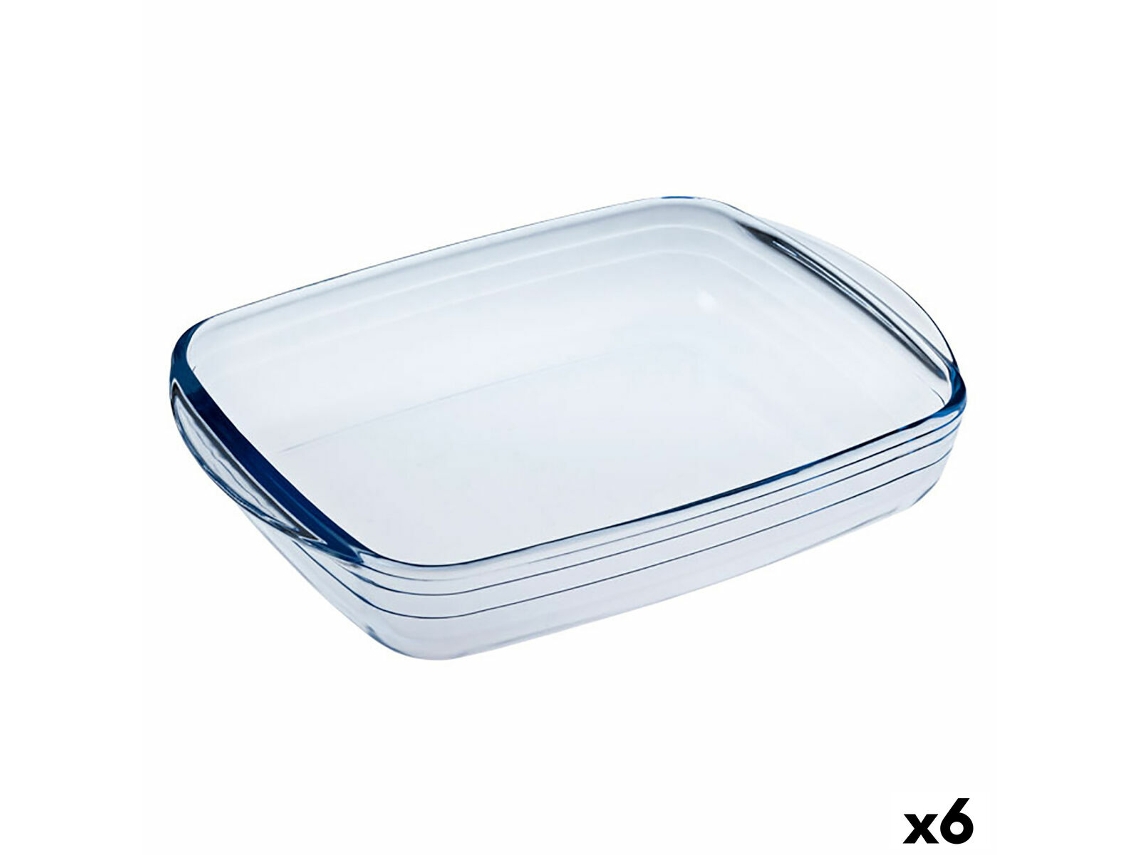 Molde para Horno Ô Cuisine Rectangular Transparente Vidrio 23 x 15 x 5 cm (6 Unidades)
