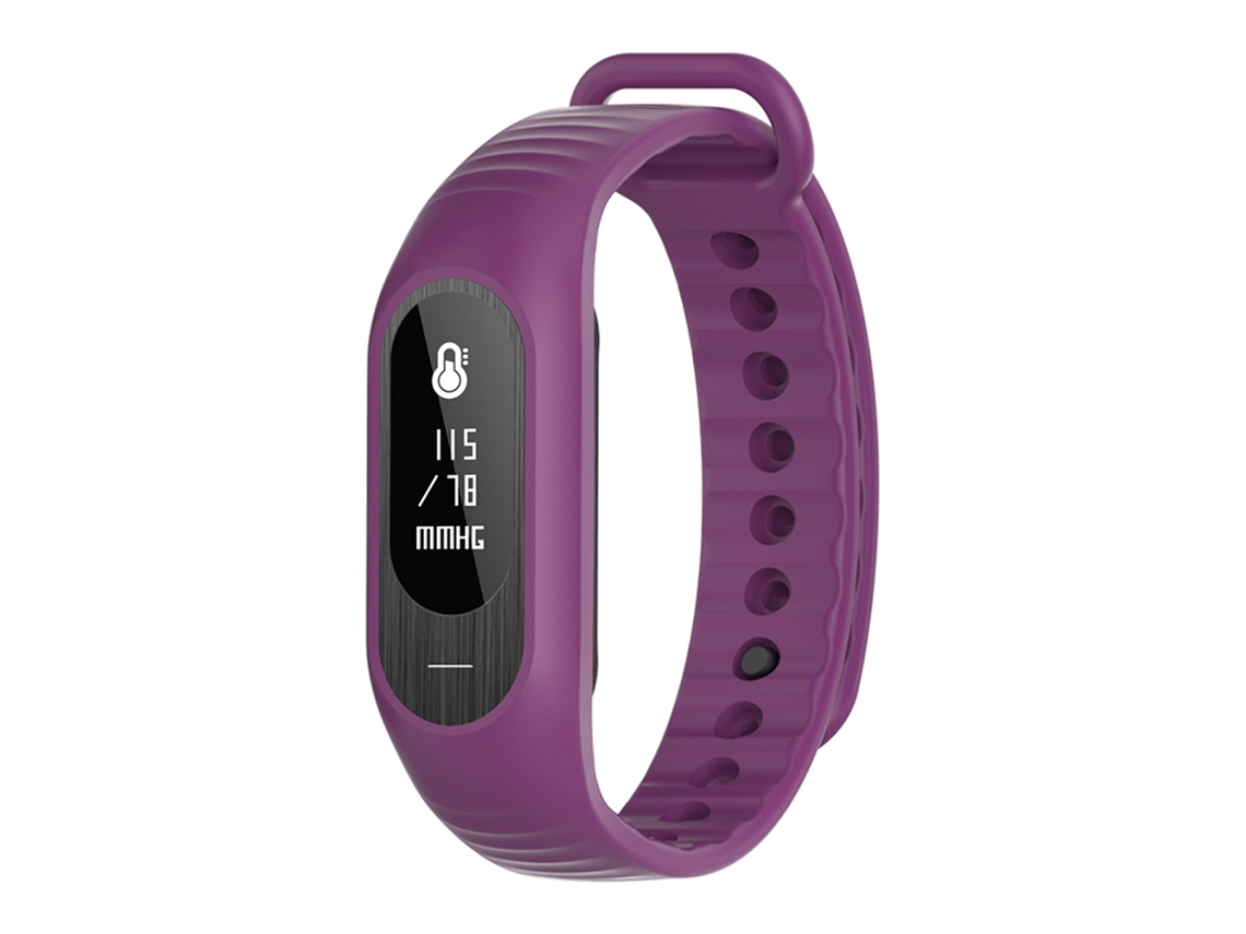 Pulseira Inteligente Bluetooth B15p Fitness Tracker Monitor Cardíaco Resistente À Água Ip67 Roxa Com App