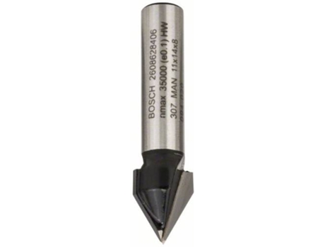 Fresa BOSCH de Ranurar en V - 8 mm - D1 11 mm - L 14 mm - G 45 mm - 60 °