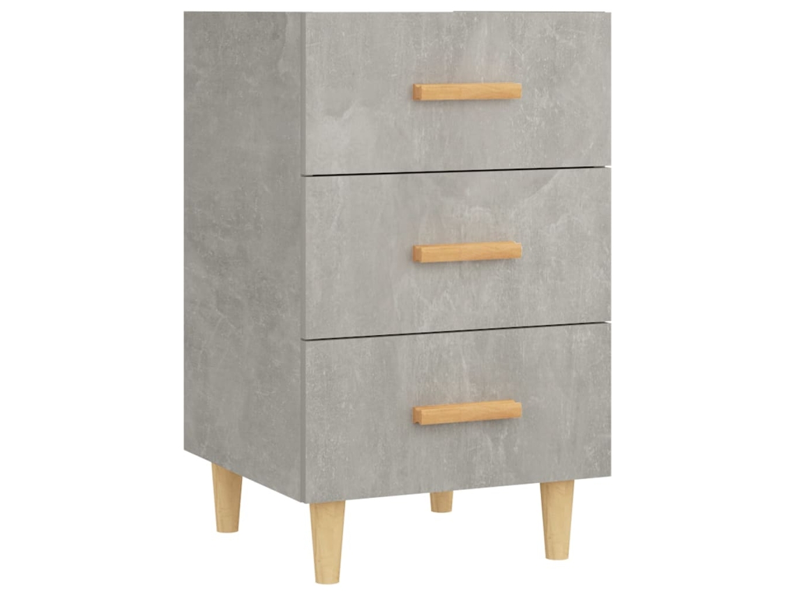 Mesita de noche gris cemento MAISON EXCLUSIVE 40x40x66 cm en derivados de madera