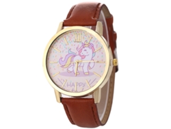 Reloj Casual De Moda Zlf0571-f Unisex Cuarzo Con Correa De Cuero Marrón