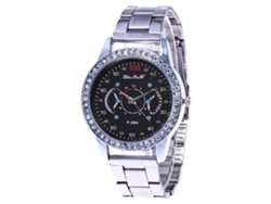 Reloj De Pulsera Para Hombre De Moda Con Piedras Strass Cuarzo Correa De Acero