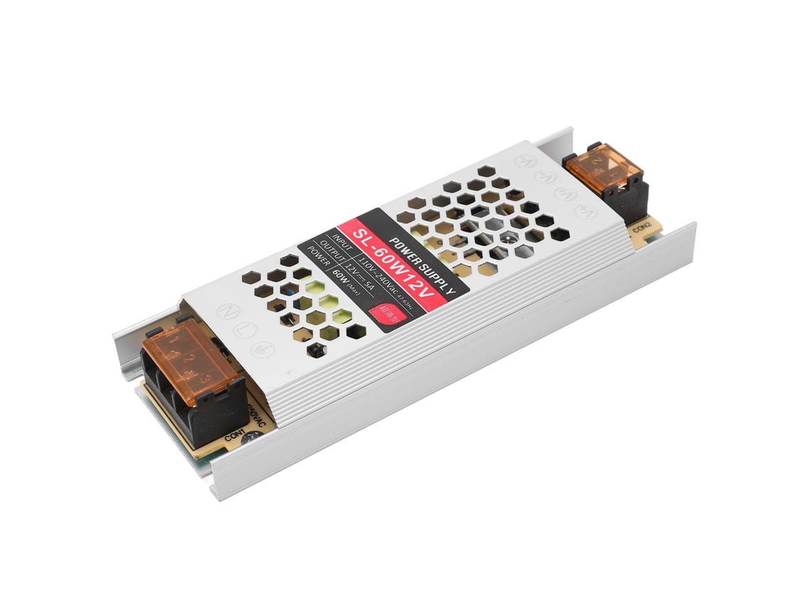 Veloriskku-fonte De Alimentação Led Ultra Fina 12v 5a 60w Para Fitas Transformer Driver Alumínio