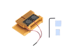 Ventilador De Refrigeración Con Carcasa De Aluminio Y Disipador De Calor Para Placa Base Pi4 Oro