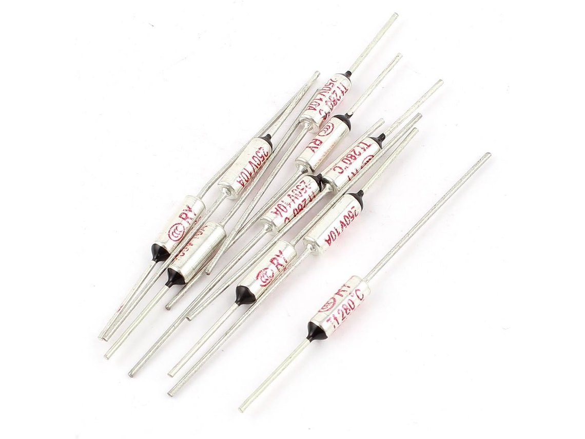 10 unidades de fusibles térmicos de corte Ry Tf, 280 grados Celsius, CA, 250 V, 10 A, CHABERLU