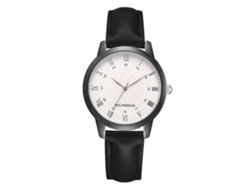 Reloj De Pulsera De Cuarzo De Moda Casual Con Correa Pequeña De Cuero Negro.