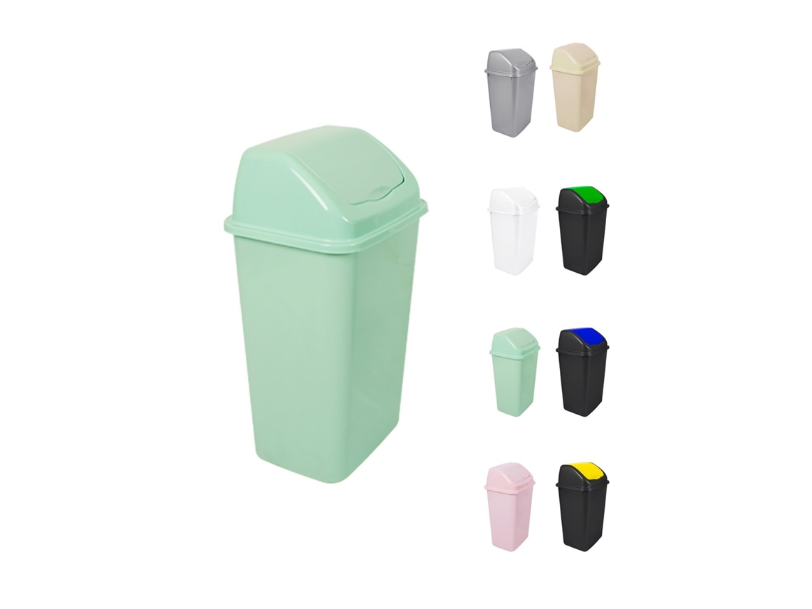 Cubo de basura con tapa giratoria de 30/50 litros ideal para el hogar y la oficina verde 50 L Jardim202