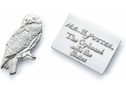 Juego de Pins HARRY POTTER Hedwig & Hogwarts Letra Plateado