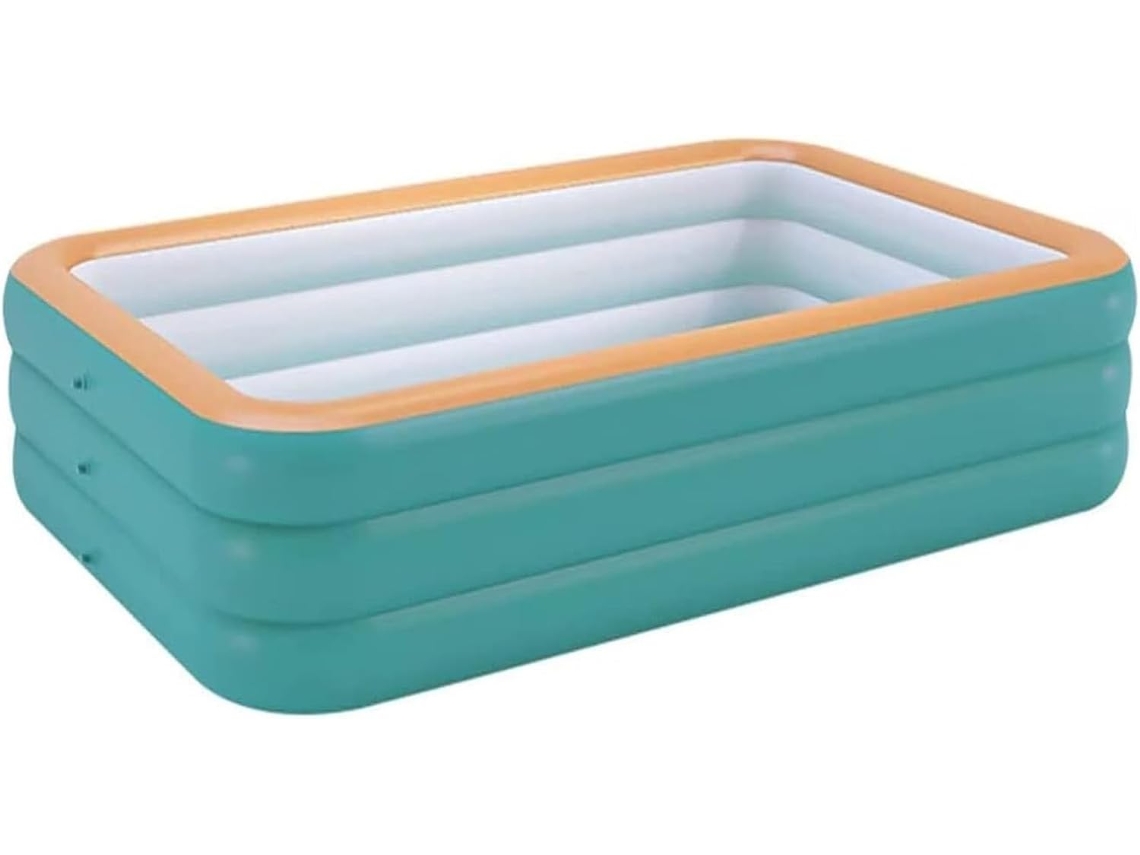 Piscina Plegable Inflable Niños Patio Fiesta Verano Familiar(cyan,b-1.8cm)