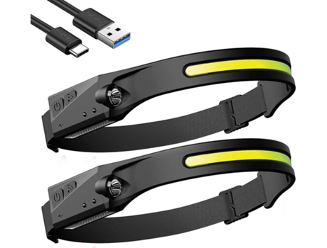 Luces de diadema de silicona con 4 modos de luz y sensor de movimiento para actividades al aire libre (negro) CHRONUS