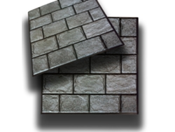 Azulejos Em Relevo 3d Pvc Autoadesivos 30x30cm Pedra, Tijolo, Mármore. Repelente De Água - Tijolos Cinzentos 30x30cm