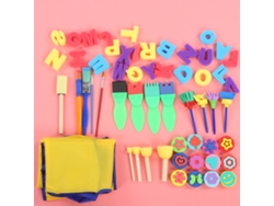 Kits Con Pinceles, Esponjas, Sellos, Letras, Delantal, Pendientes, Material Educativo Para Niños De 2 A 6 Años.