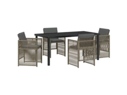 Conjunto de Jantar para Jardim 5 Pcs Cinzento Aço Revestido a Pó MAISON EXCLUSIVE