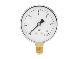 Manómetro De Presión Lateral 1/4" Npt 0-6 Bar Para Agua Aire Aceite Dial 6cm Exterior Metal Estable