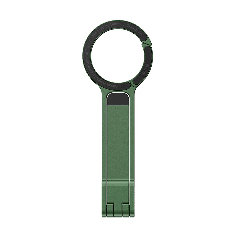 Trípode magnético de dos caras, Magsafe para iPhone 16-12 Pro Max, color verde.