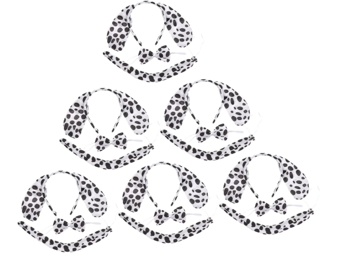 Conjunto De Disfraz De Perro De 6 Piezas: Orejas, Diadema, Pajarita De Cosplay, Cola.