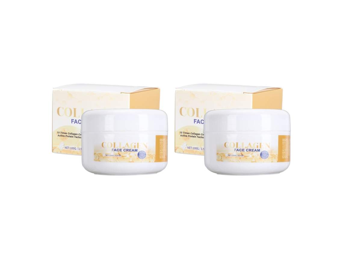 2pcs Crema De Colágeno 100g Hidratante Reafirmante Antiedad Reduce Arrugas Crema Facial De Colágeno